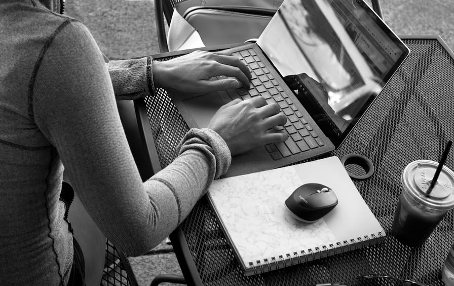 Woman using her laptop computer