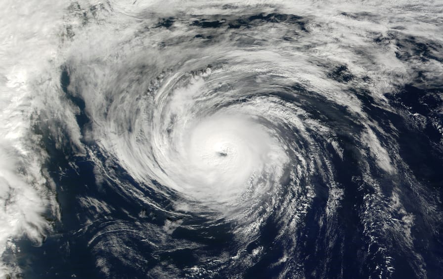Hurricane Humberto, Atlantic Ocean, In 2001, True Colour Satellite Image