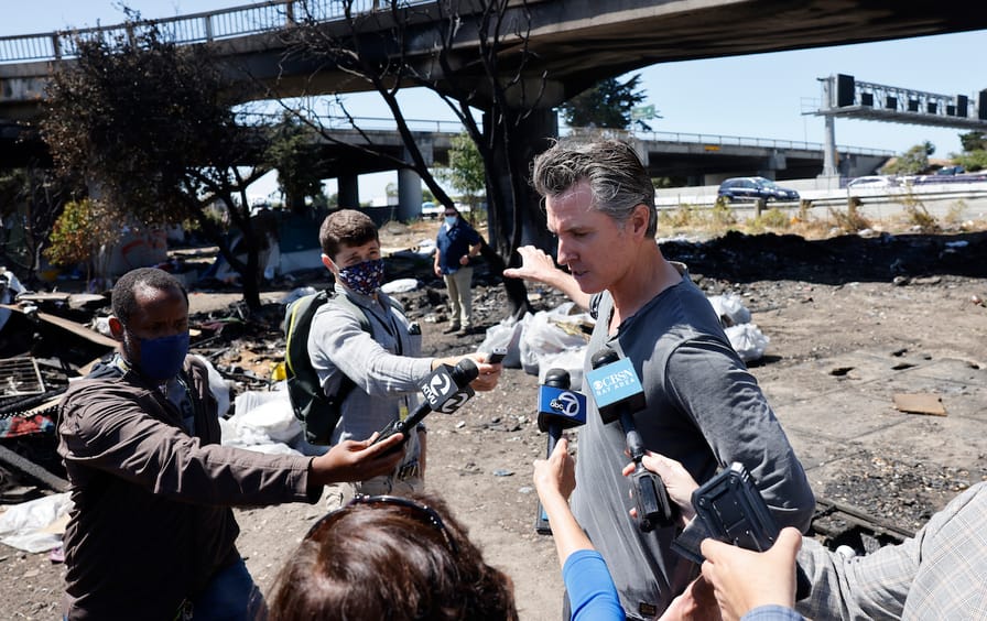 California Governor Newsom Visits Encampment in Berkeley