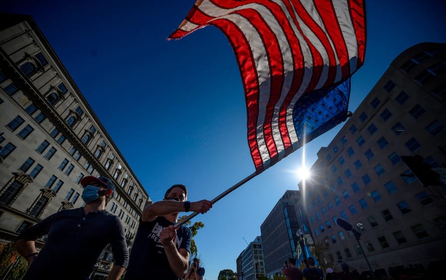 US flag waved at BLM celebration