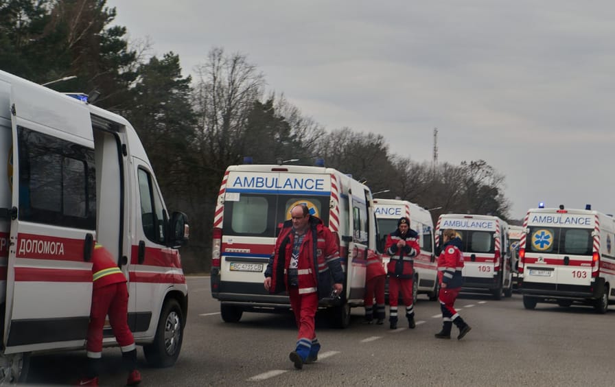 Poland border attack ambulances