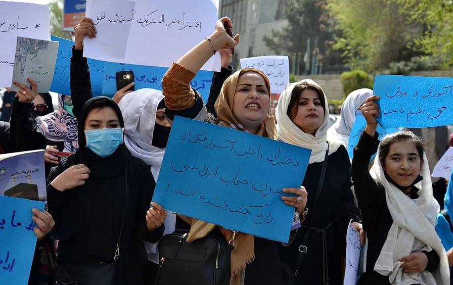 Afghan women protest for education