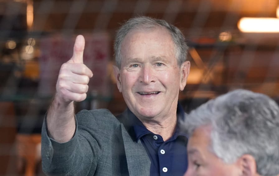 George W. Bush at a baseball game