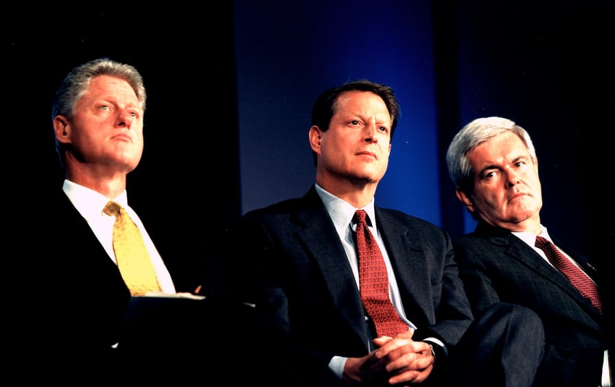 Bill Clinton and Newt Gingrich and Al Gore