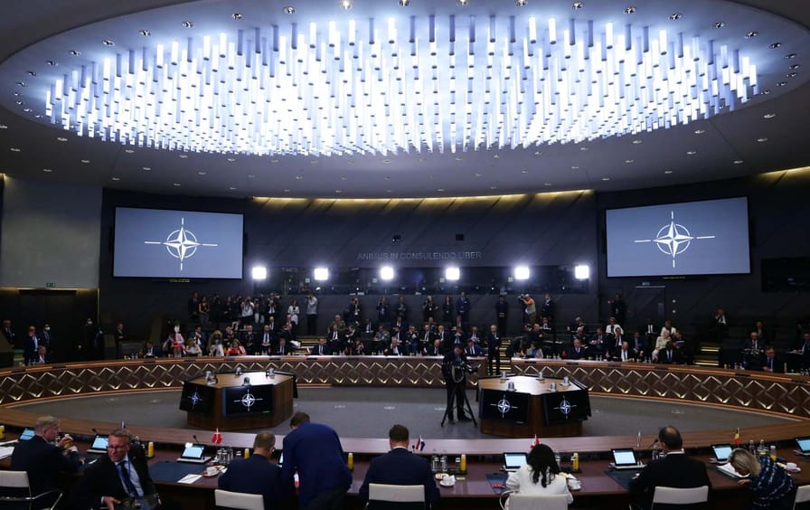 <div class=__reading__mode__extracted__imagecaption>Representatives are seen during the meeting of NATO Ministers of Defense in NATO headquarters in Brussels, Belgium, June 16, 2022. (Zheng Huansong / Xinhua via Getty Images)