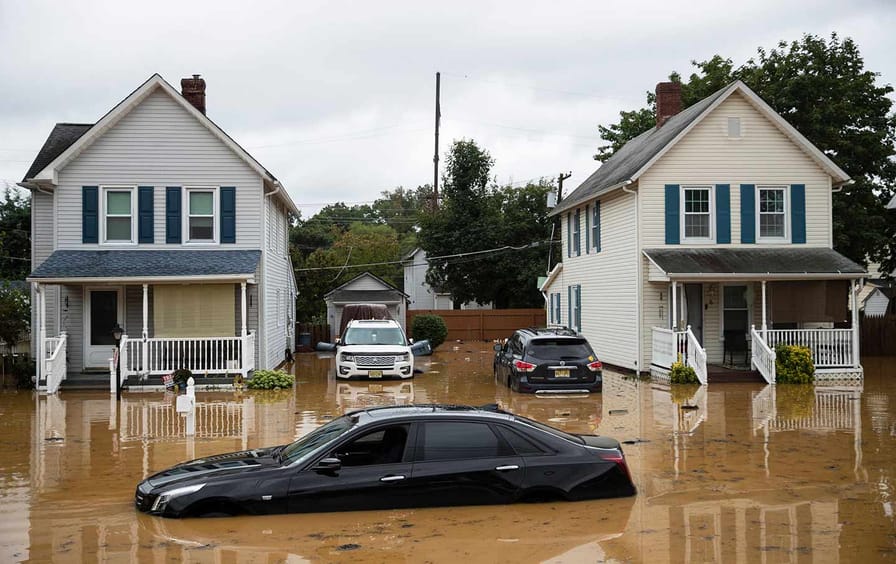 Flooded homes in New Jersey