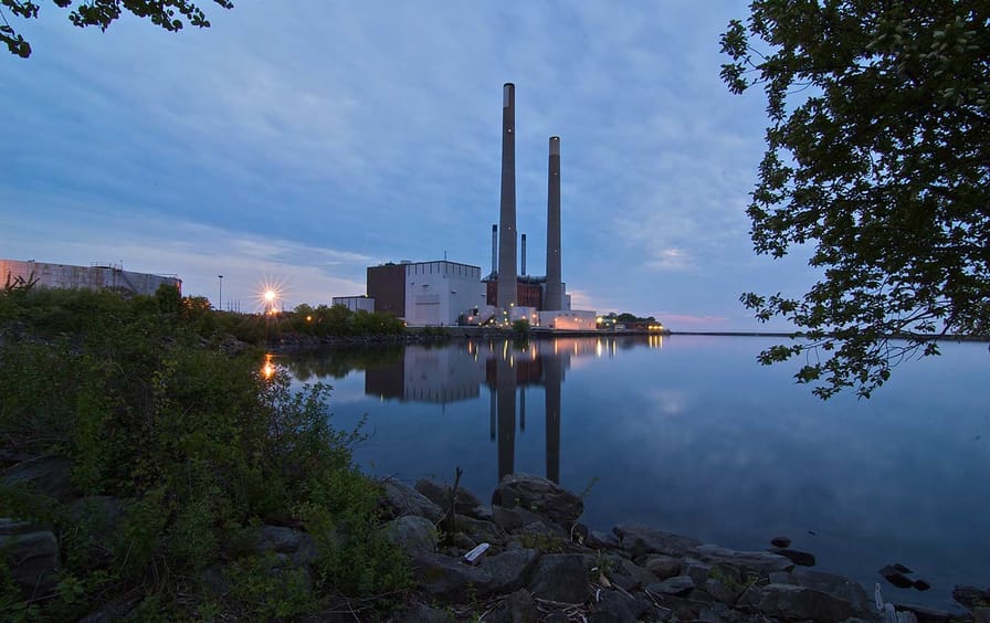 Power plant in Oswego, New York, on Lake Ontario.
