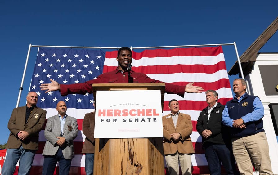 Georgia's Republican Senate Candidate Herschel Walker Campaigns In Macon