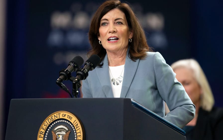 New York Governor Kathy Hochul speaking