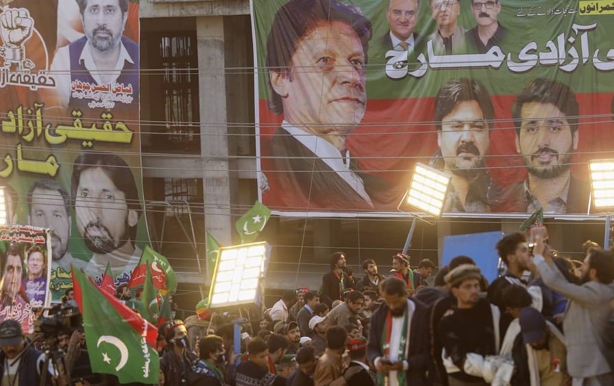 Pakistan's Former Leader Imran Khan Attends Protest Rally
