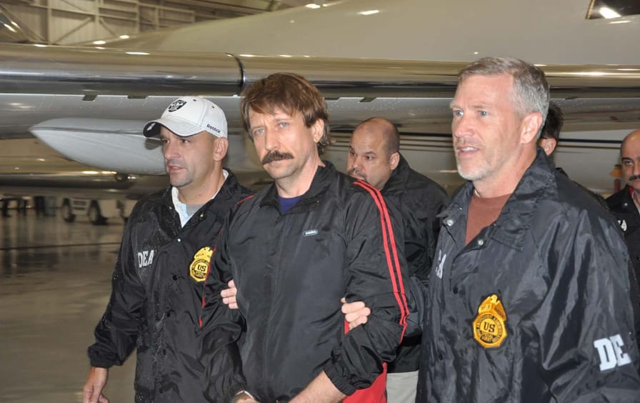 In 2010, Russian arms dealer Viktor Bout is extradited from Thailand to the U.S. to face terrorism charges.