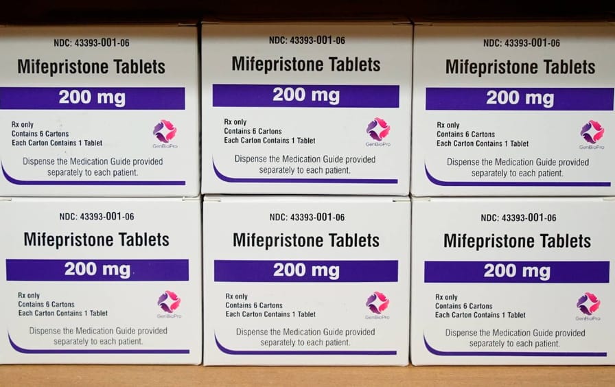 Boxes of the drug mifepristone