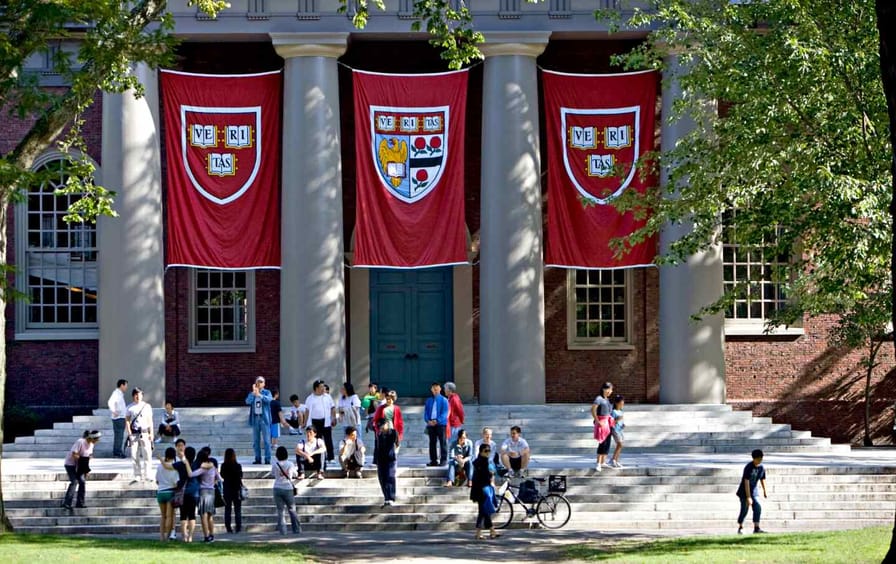 Banners on Harvard's campus