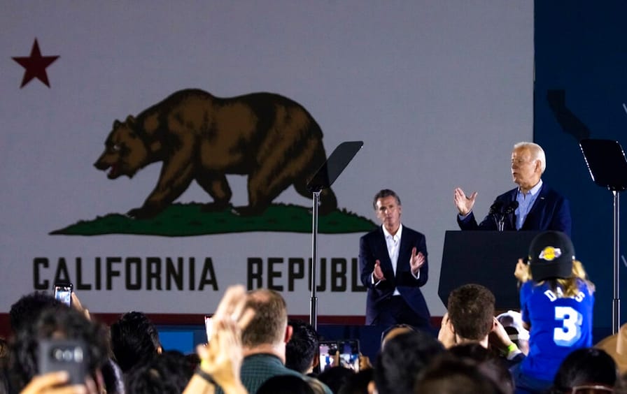 California Governor Gavin Newsom with President Joe Biden