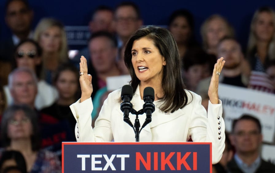 Nikki Haley at a presidential campaign rally in Charleston, S.C.