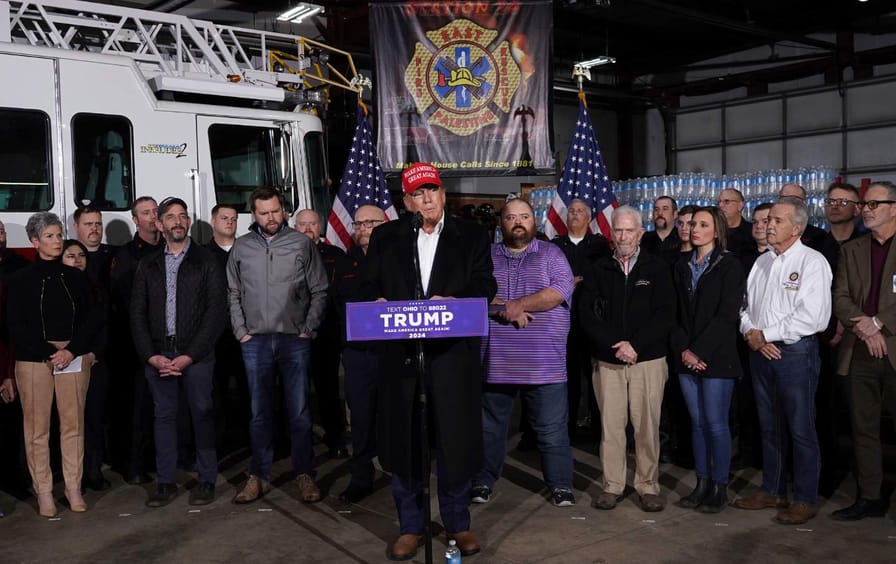 Former president Trump spoke at the East Palestine Fire Department