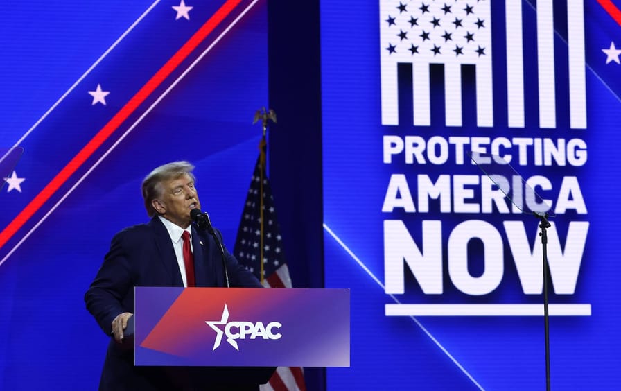 Donald Trump addresses the annual Conservative Political Action Conference