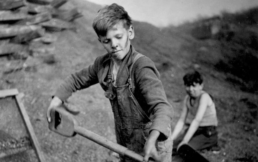 Children working as miners in Pennsylvania.