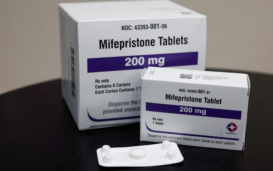 Packages of mifepristone tablets
