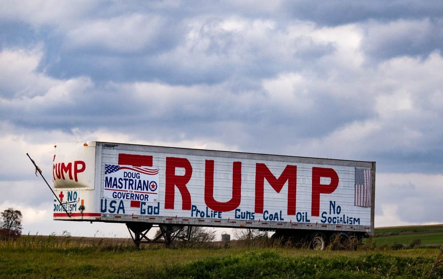 A trailer painted with 