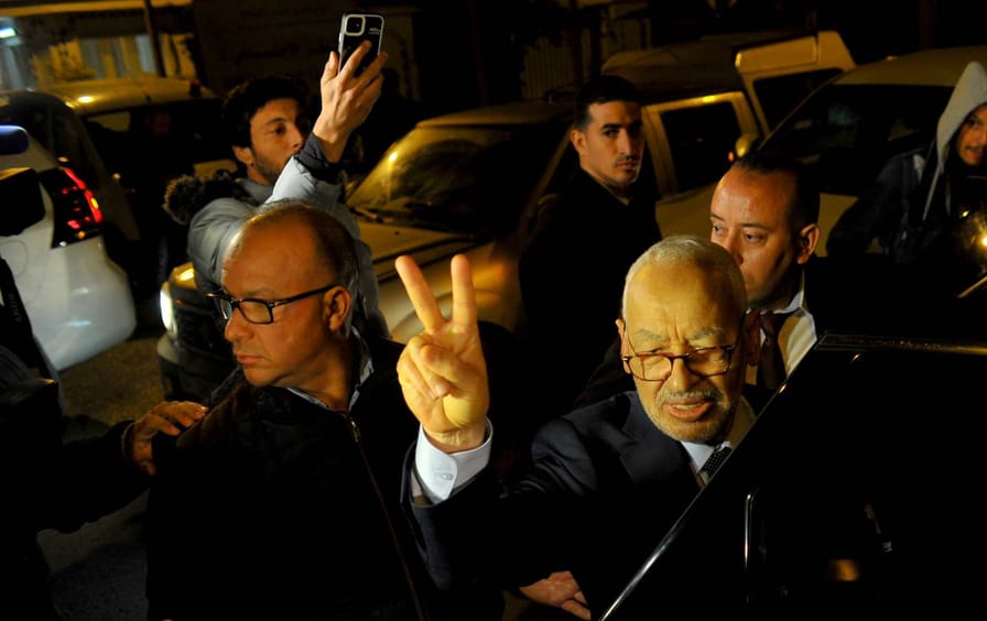 Rachid Ghanhouchi leaves a meeting with Tunisia's anti-terrorism prosecutor in Tunis last November.