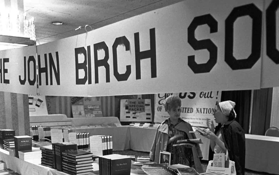 A John Birch Society exhibit held at the Statler Hilton Hotel in Boston, 1972.