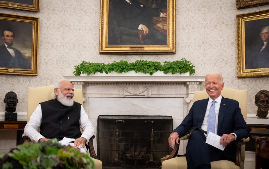 Narendra Modi and Joe Biden meeting