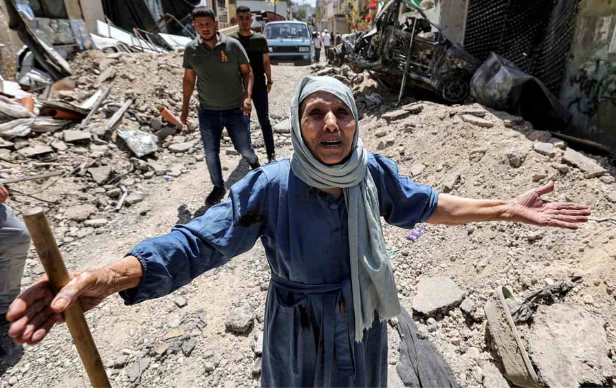 A Palestinian woman in Jenin on July 5, 2023.