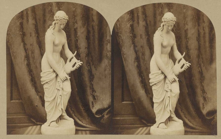 Sculpture of the Greek poet Sappho, 1880.