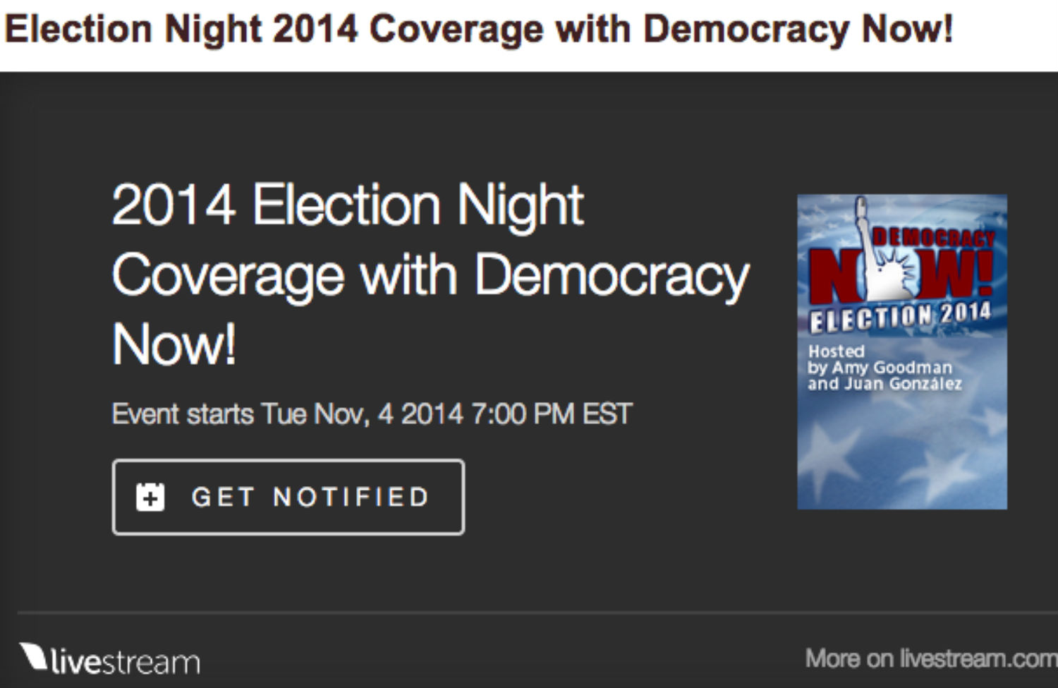 LIVESTREAM: Full Election 2014 Coverage