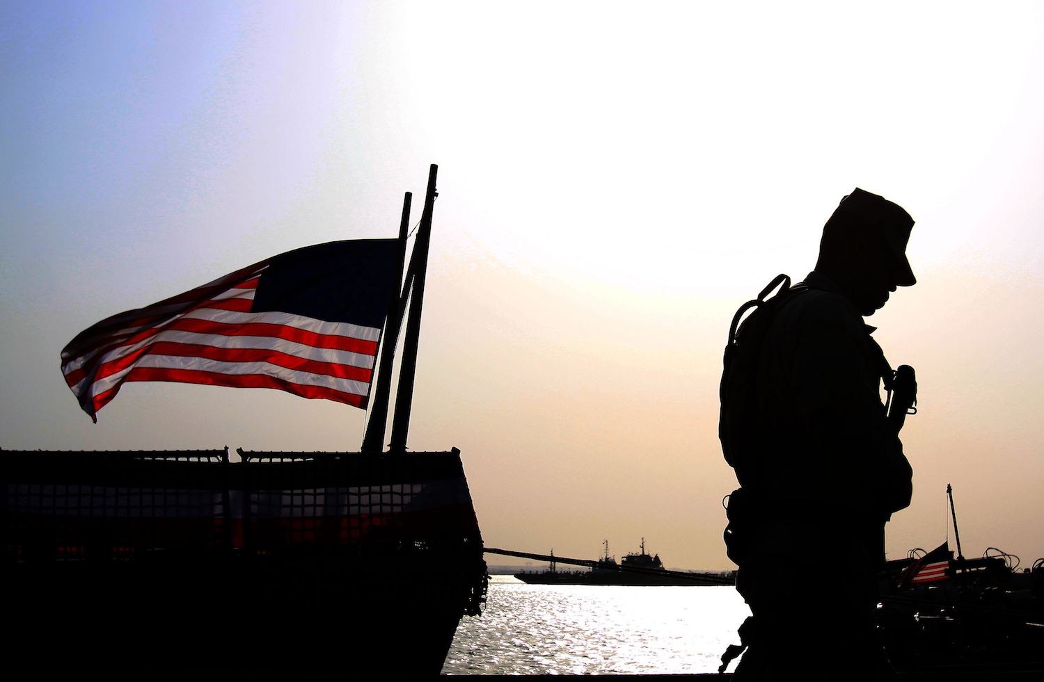 Soldier with American Flag