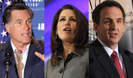 GOP Debate: Michele Bachmann and Six Guys