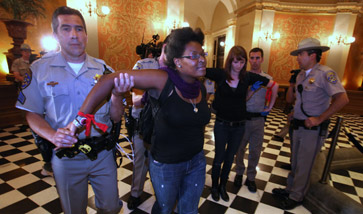 Sixty-Five Arrested at Kickoff of California Teachers’ Protest