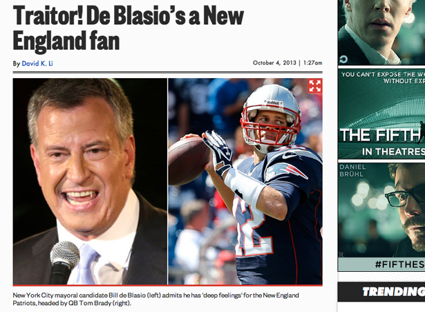 Murdoch Newspapers Ignore Bill de Blasio’s Lead in Latest NYC Mayoral Race Poll