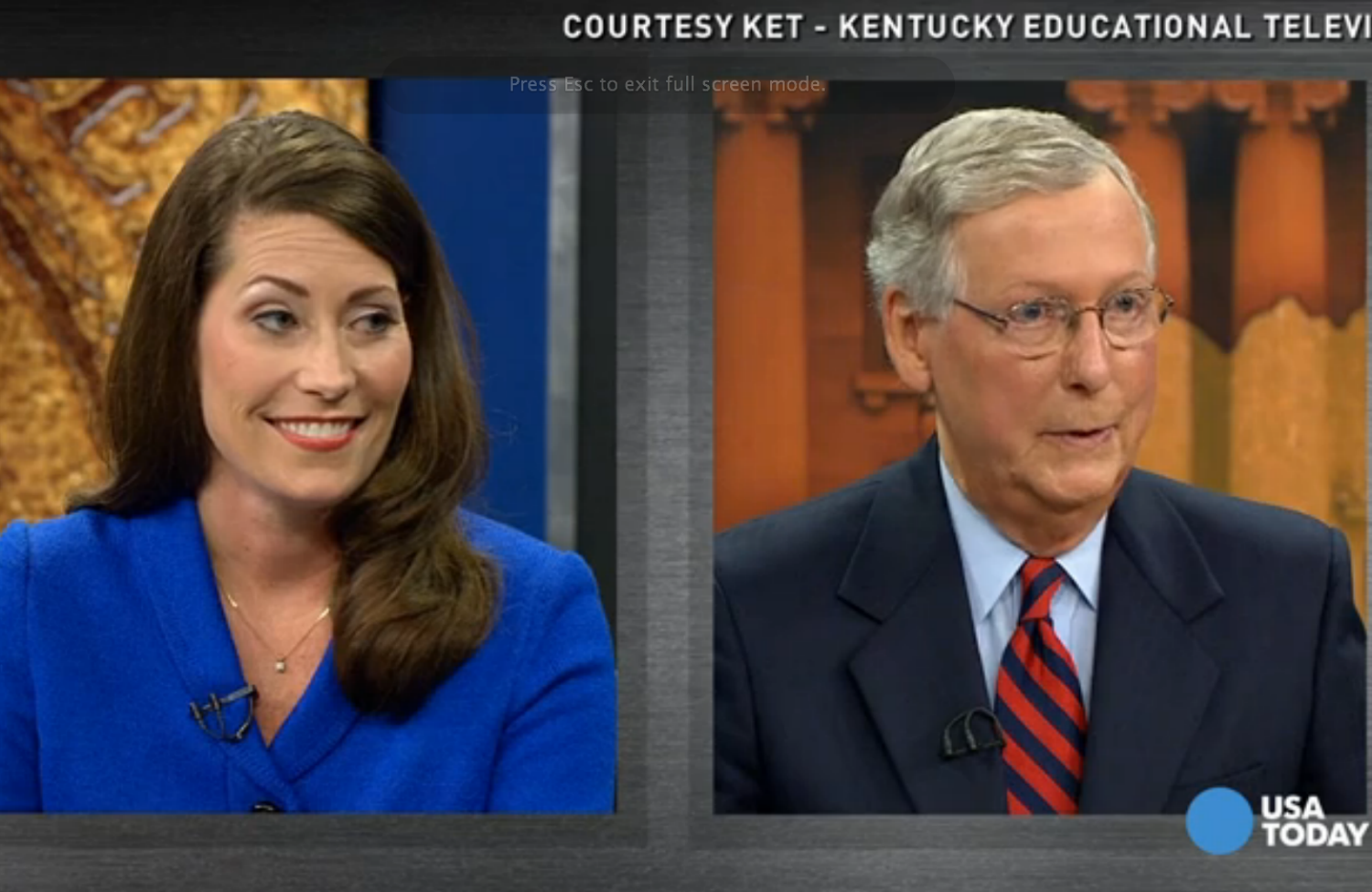 Grimes Beats McConnell in Kentucky Debate