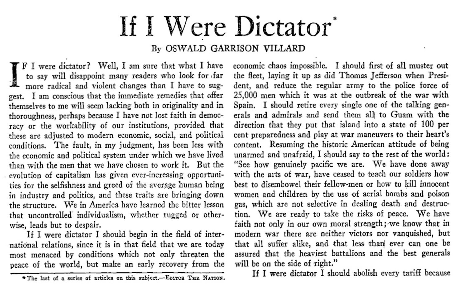 ‘If I Were Dictator’: Writers in the ’30s Plot for a Better World