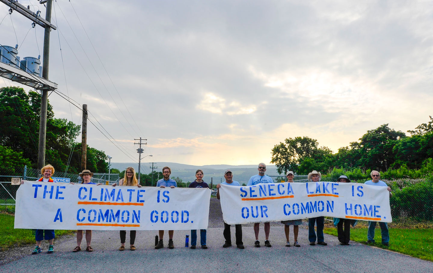 A fracking protest in Seneca Lake, New York