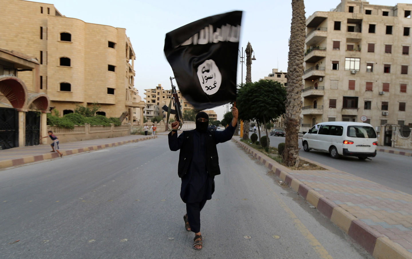 ISIS Member with Flag