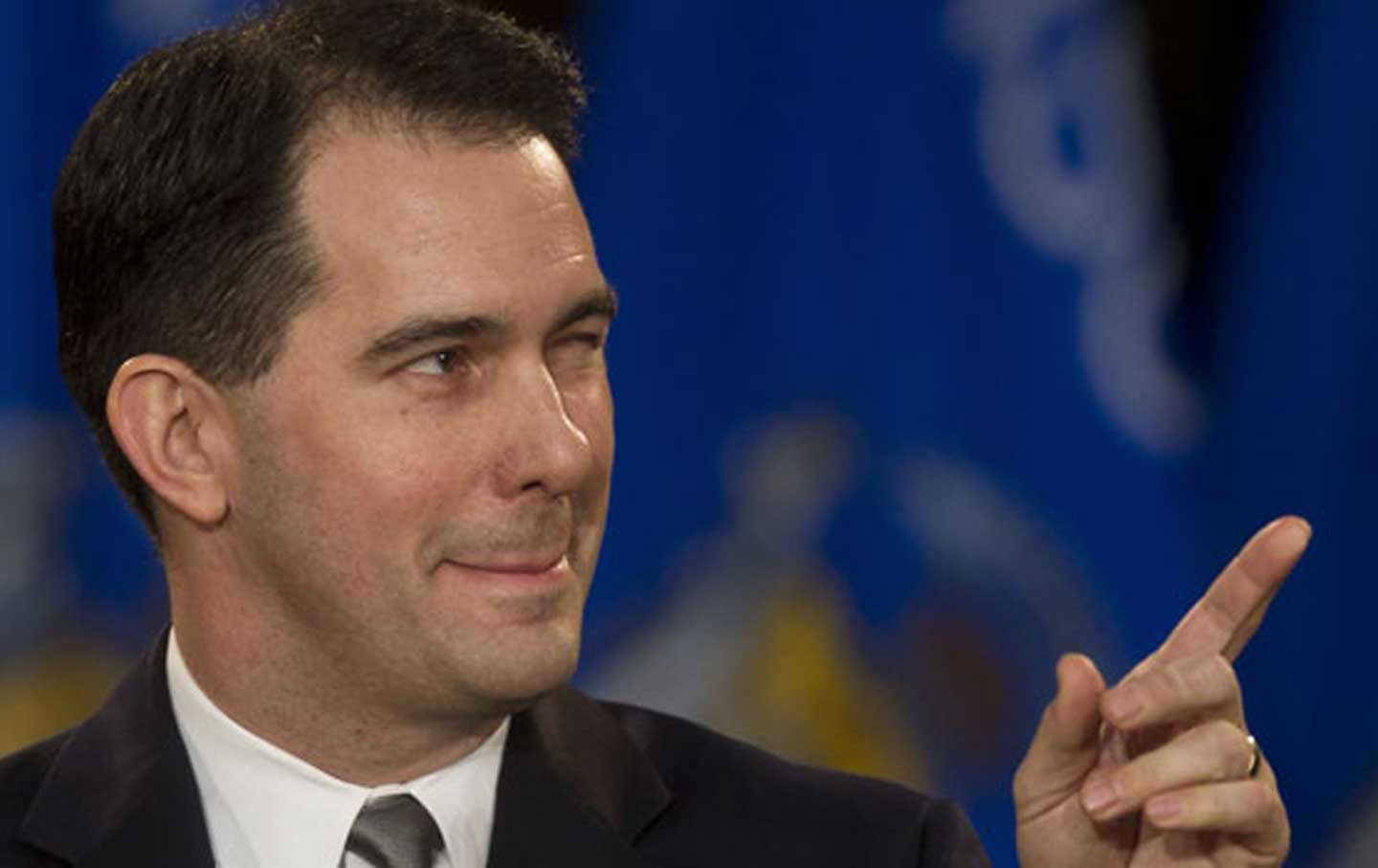 Scott Walker speaks at an inauguration ceremony at the state capitol in Madison, Wisconsin.