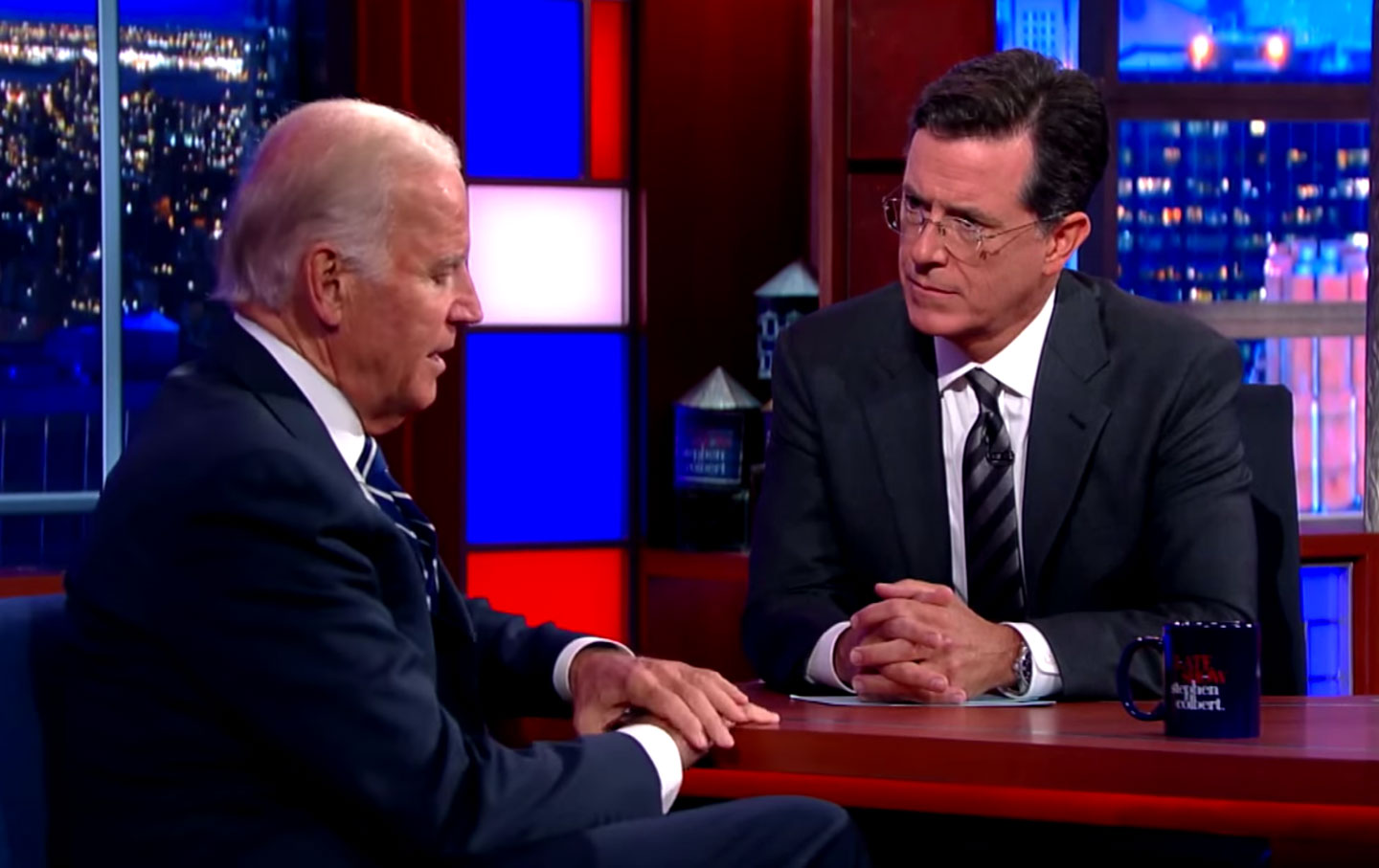 Joe Biden Bares His Soul to Stephen Colbert