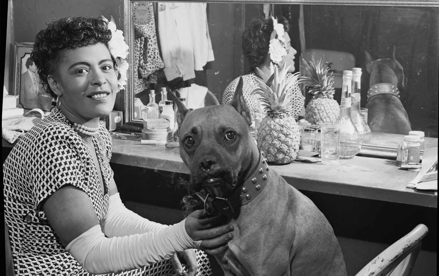 Billie Holiday and Mister, circa 1946. (Credit: William P. Gottlieb / LOC)