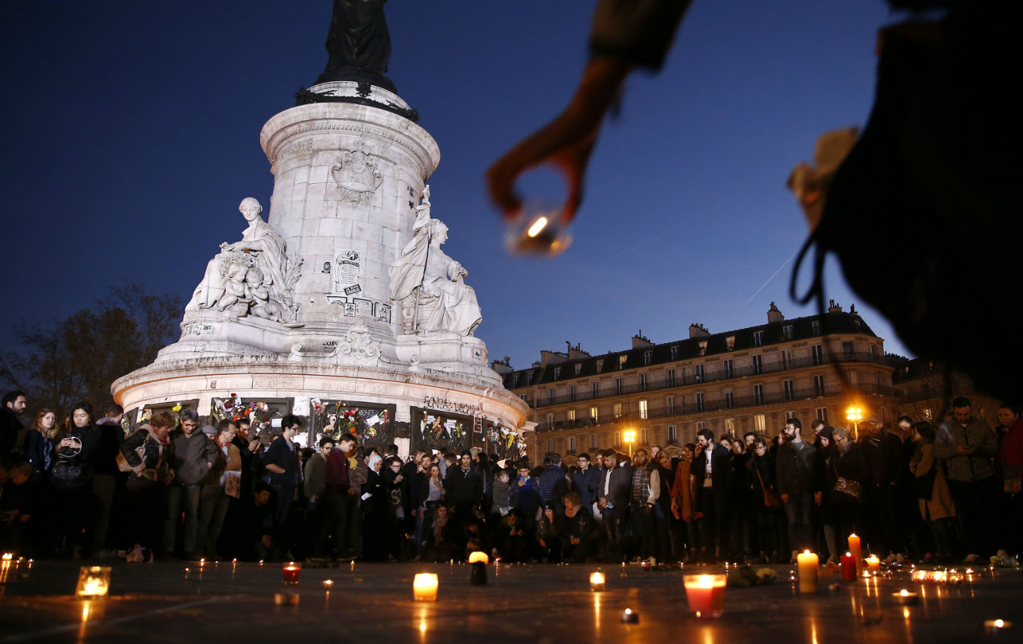 vigil in Place de la Republique