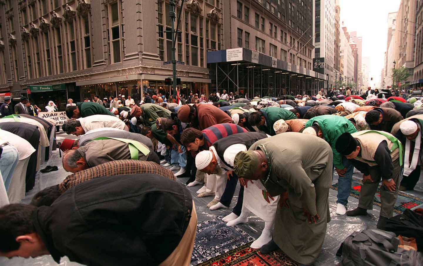 Muslims pray on Madison Avenue