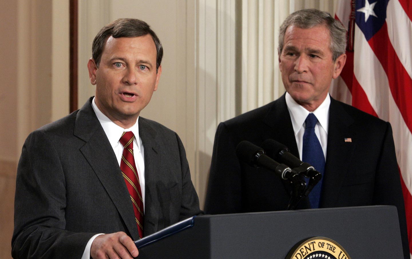 John G. Roberts (left), Chief Justice and chief critic of the Voting Rights Act.