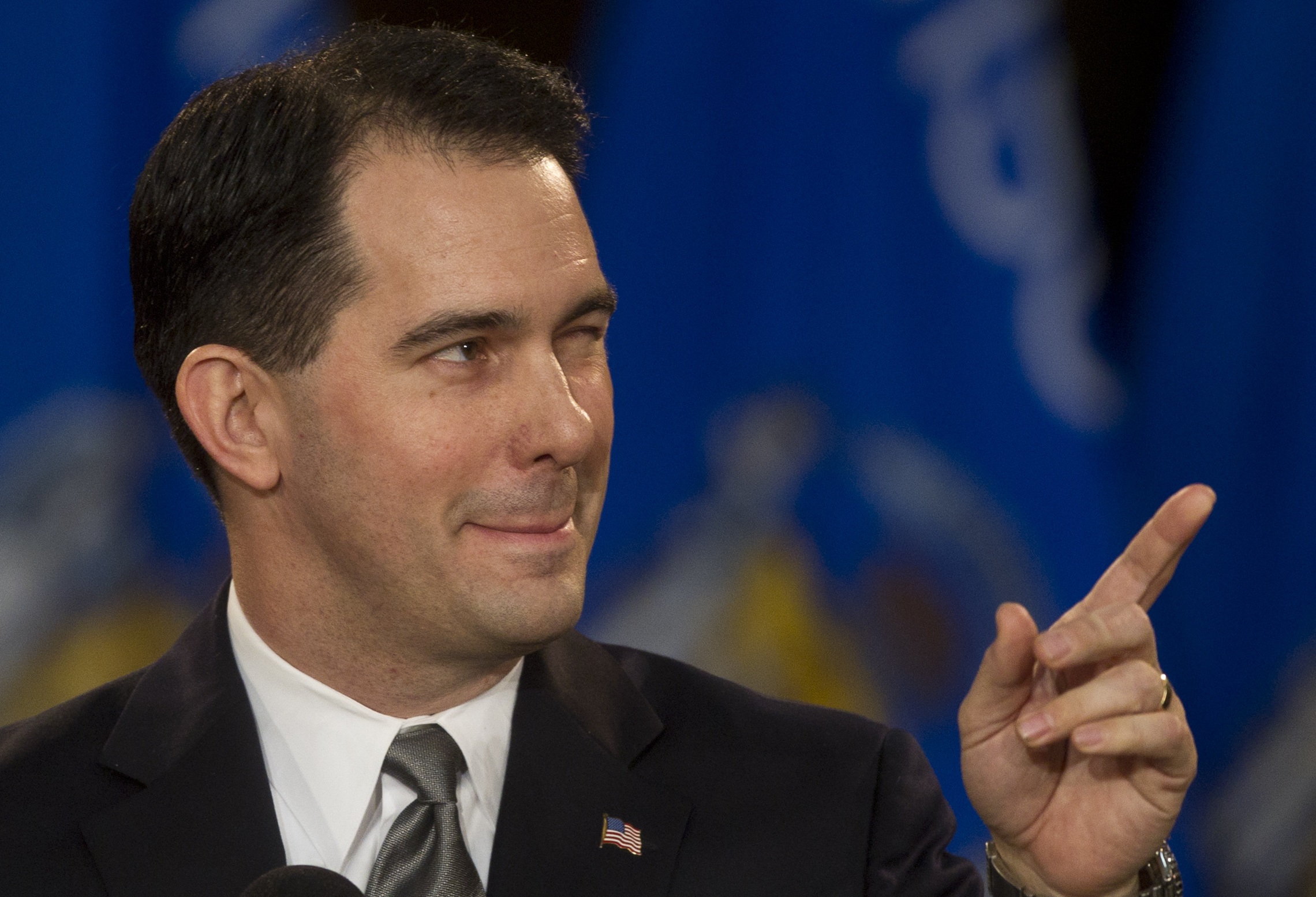 Scott Walker speaks at an inauguration ceremony at the state capitol in Madison, Wisconsin.
