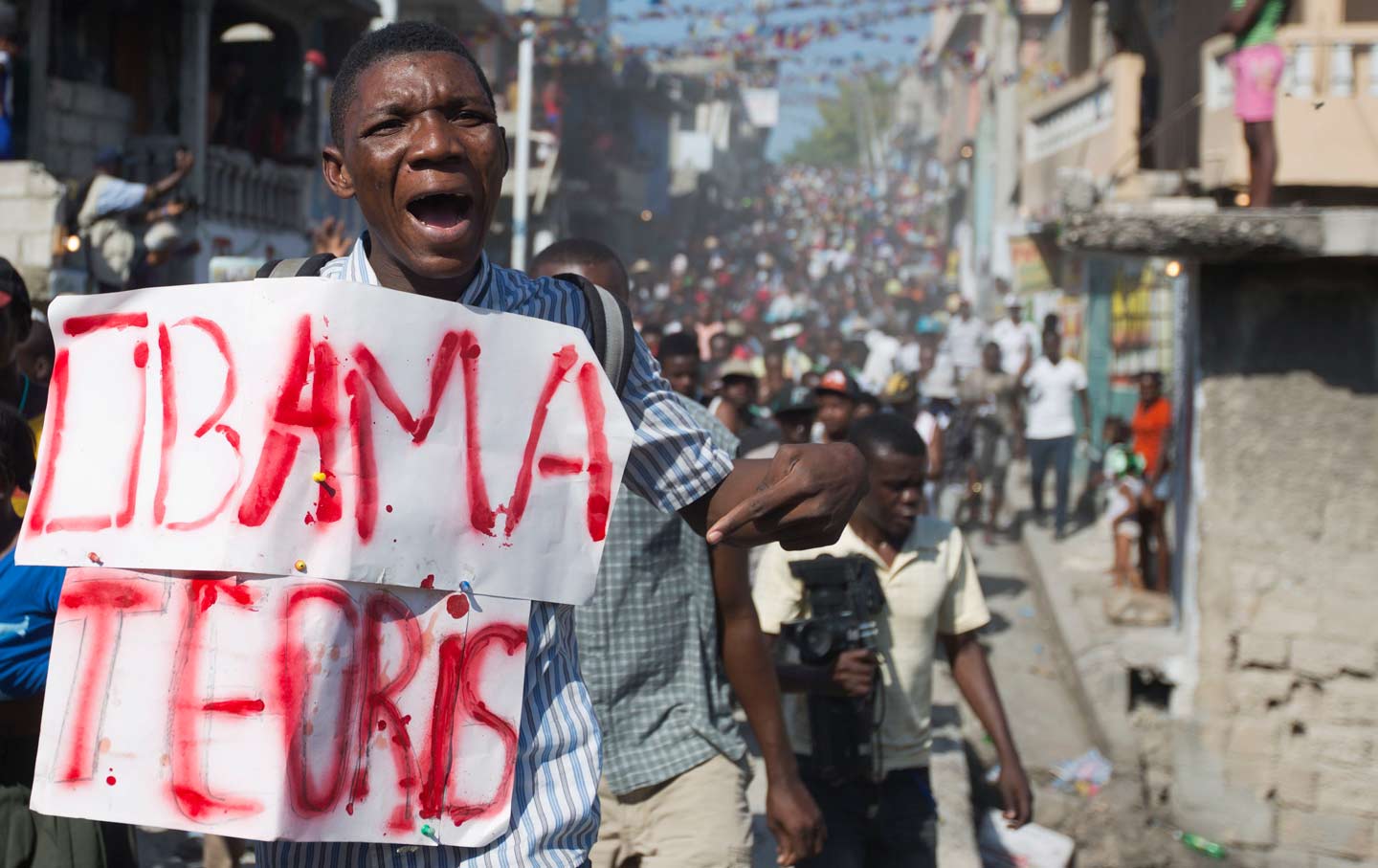 Haiti Protester Upset With Obama