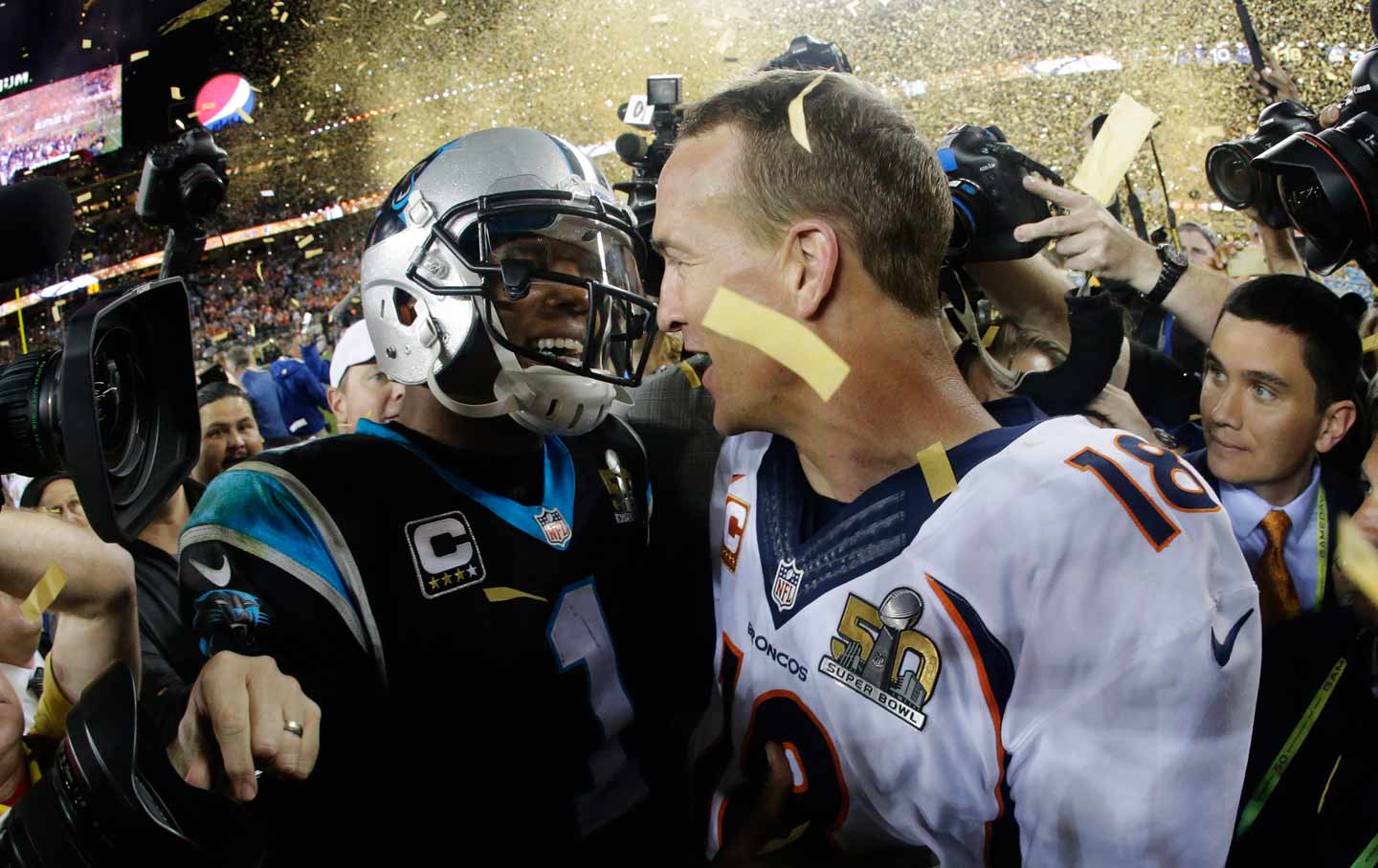 Cam Newton and Peyton Manning