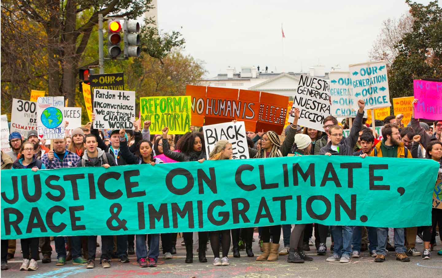 Group Rallying for Justice on Race, Climate and Immigration Issues