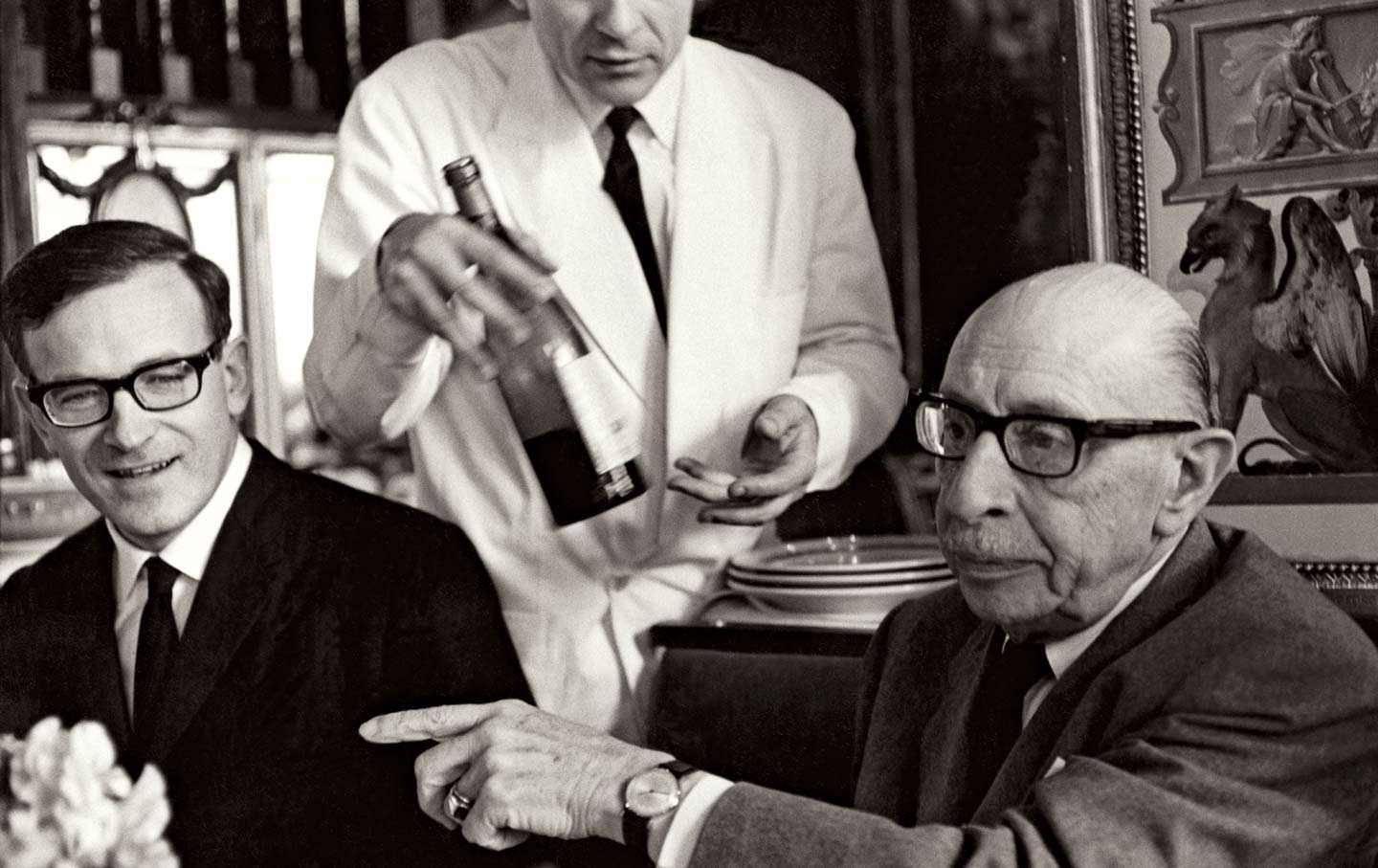 Robert Craft (left) with Igor Stravinsky in 1966.