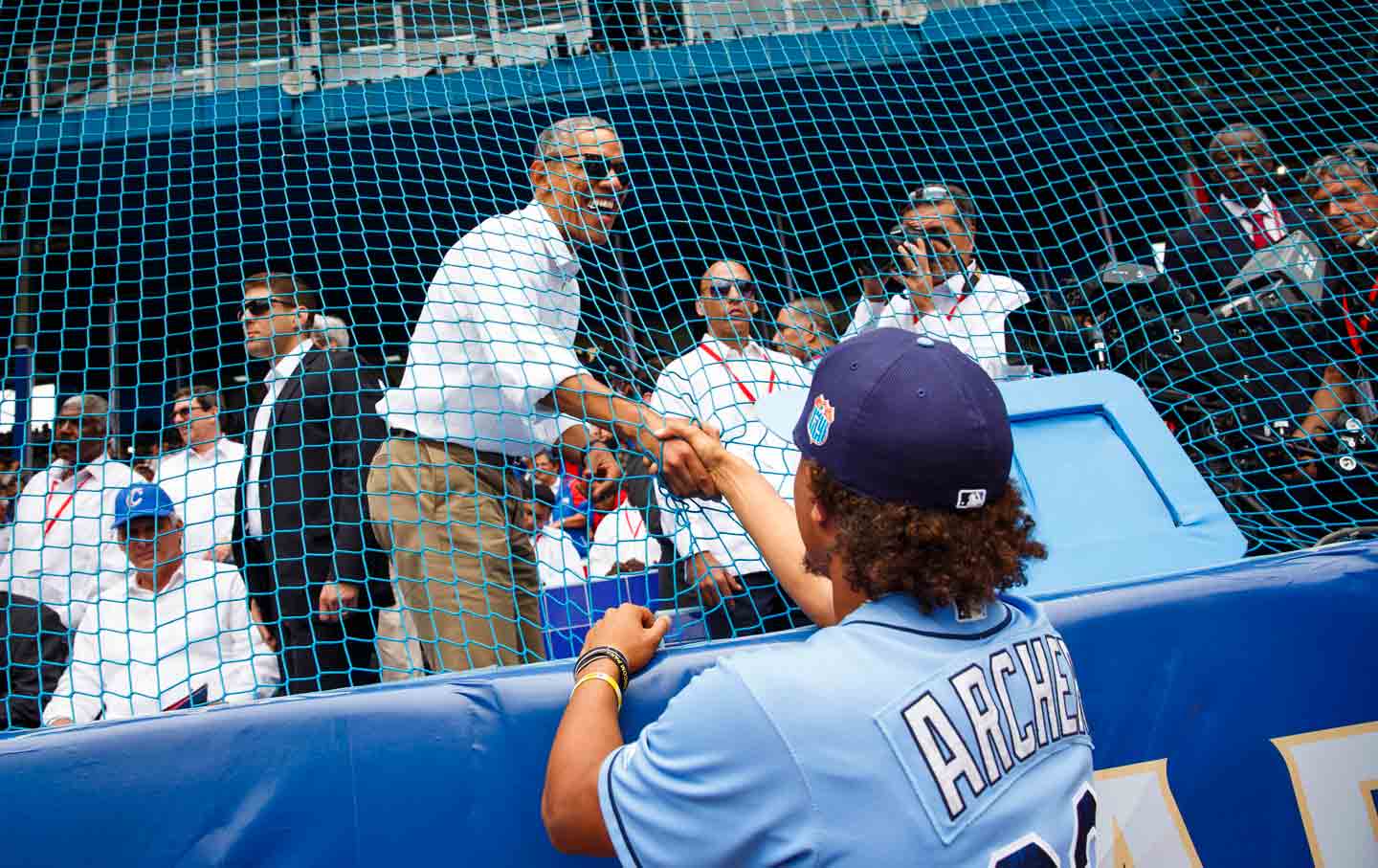 Obama at a baseball game in Havana